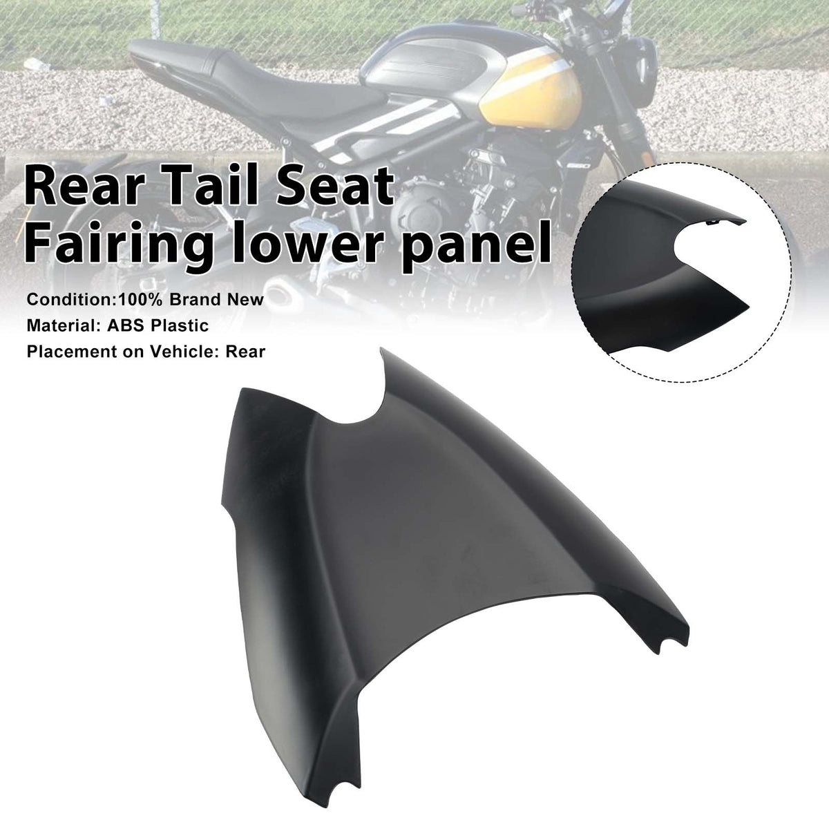 Rear Tail Seat Fairing lower panel For Trident 660 2022-2025 Matte Black