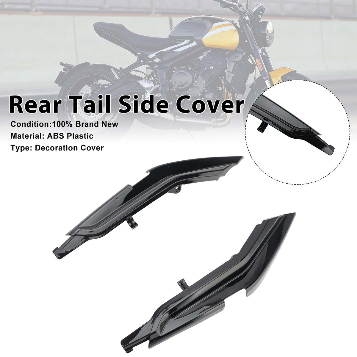 Rear Seat Side Cowl Cover Fairing For Trident 660 2022-2025 Black