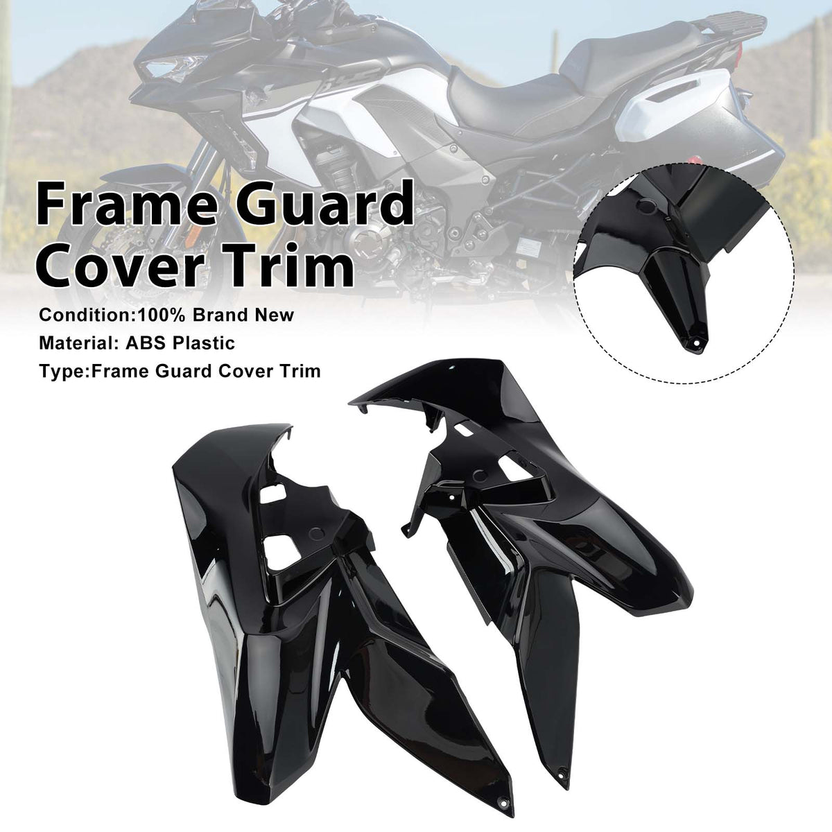 Frame Guard Side Cover Fairing For Kawasaki Versys 1000 2019-2024 Black