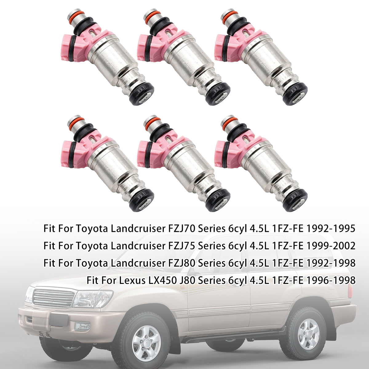 6Pcs Fuel Injector For Toyota Landcruiser 4.5L 1FZ-FE 92-95 23250-74080