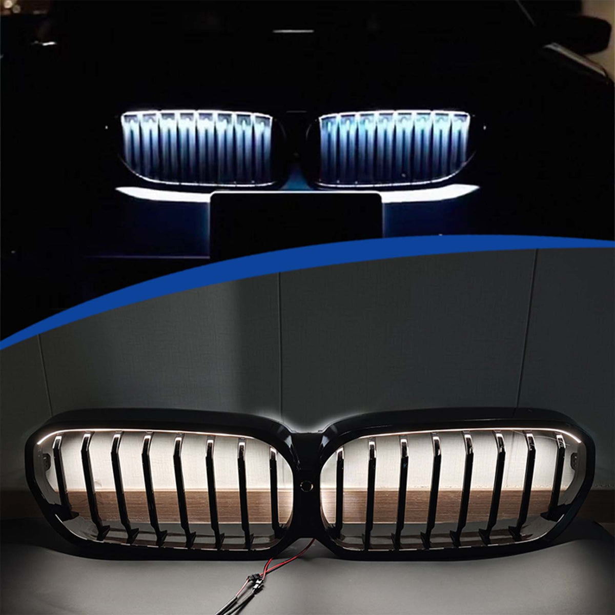 Front Kidney Grill Grille Fit BMW 5 Series G30 G38 2021-2024 W/LED