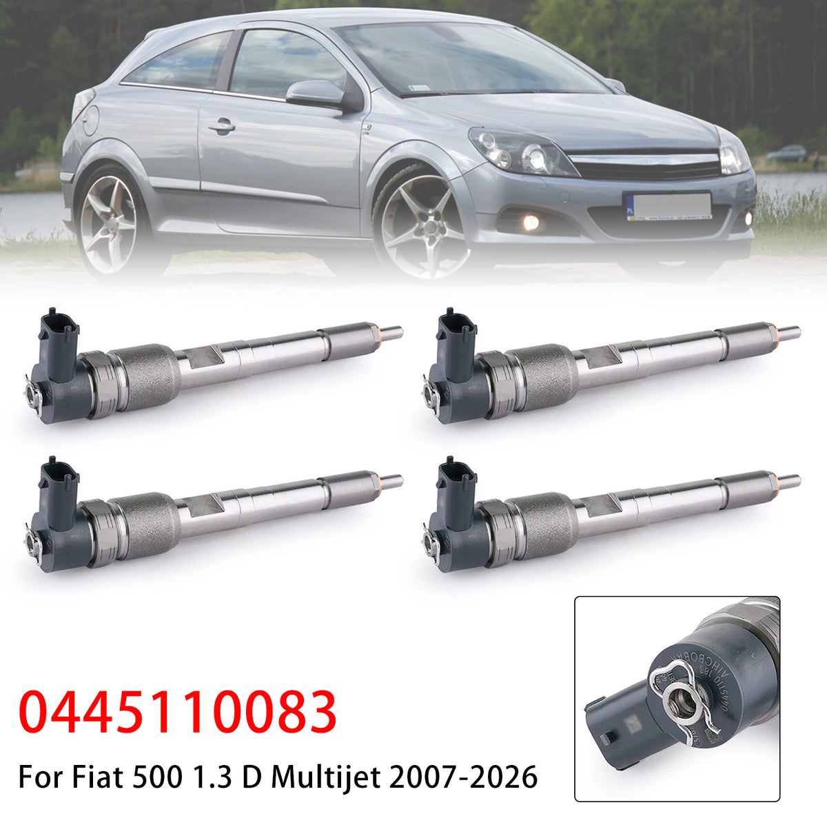 4Pcs Fuel Injector For Fiat 500 1.3 D Multijet 2007-2026 0445110083