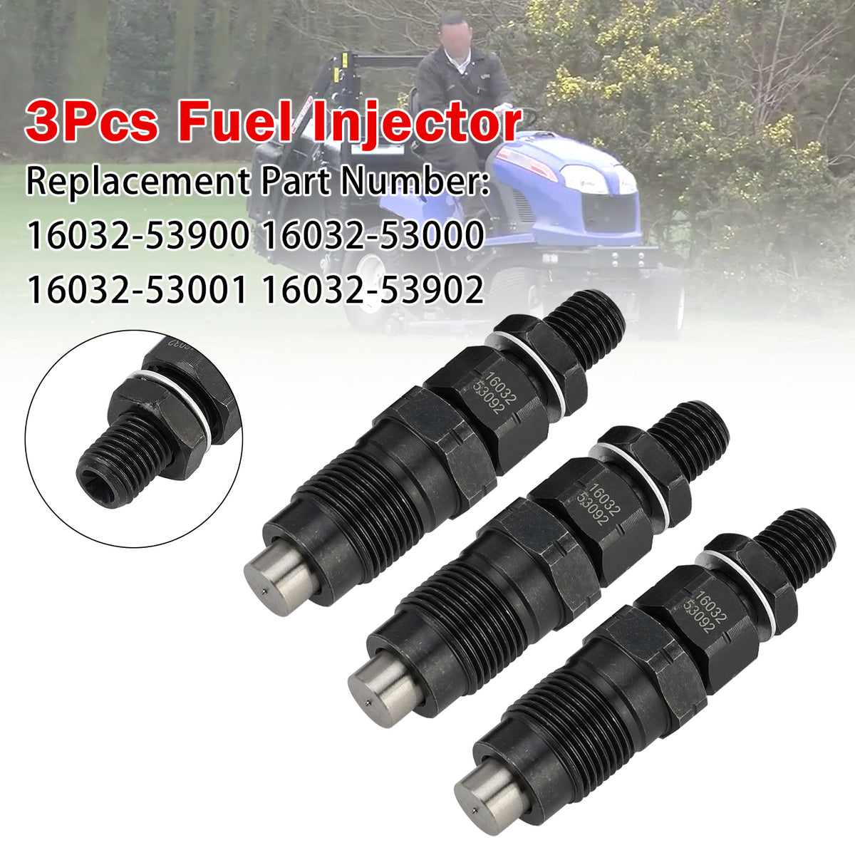 3Pcs 16032-53000 16032-53902 Fuel Injectors For Kubota D905 D1005 D1105 V1205