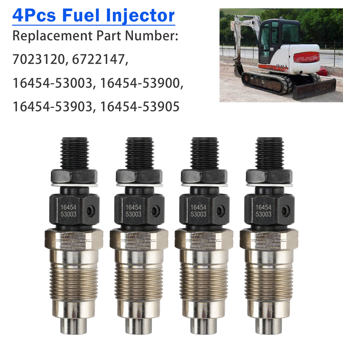 4Pcs 16454-53905 16454-53903 Fuel Injector For Kubota Engine V2003 V2203 V2403