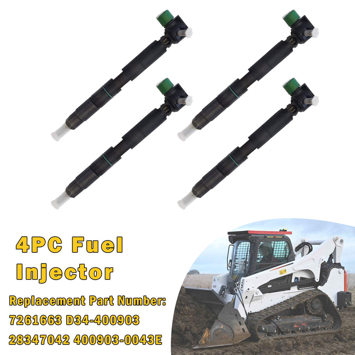 4Pcs Fuel Injector 7261663 28347042 For Bobcat S740 S750 S770 For Doosan D34