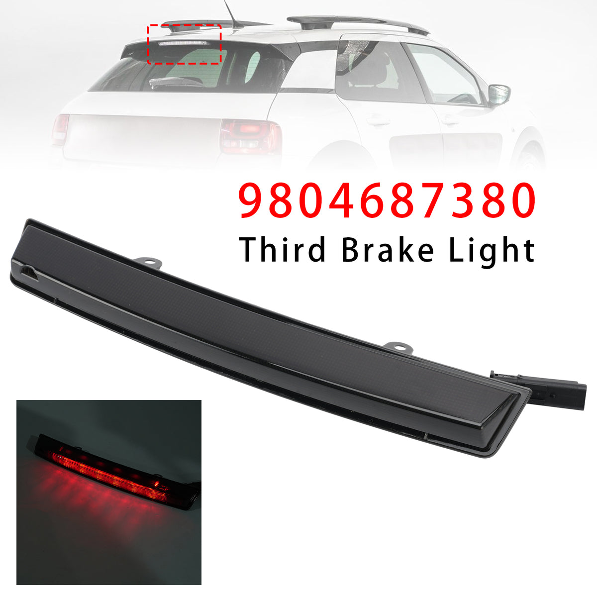 Third Brake Light 9804687380 For Citro?n Peugeot Black