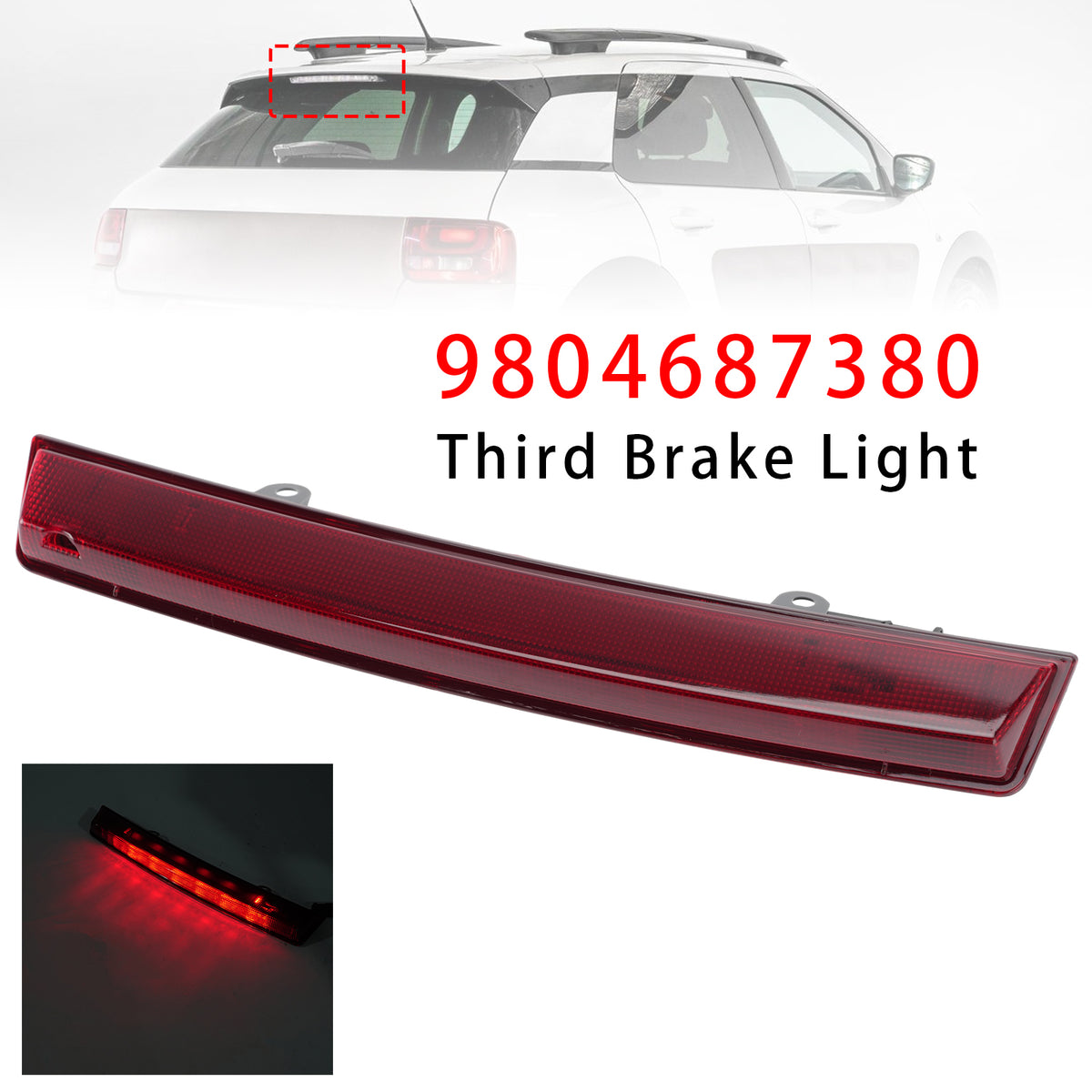 Third Brake Light 9804687380 For Citro?n Peugeot Red