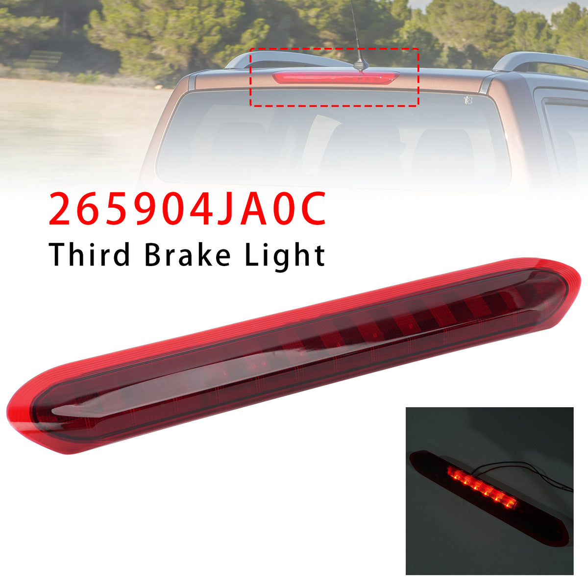 LED Third Brake Light Center Stop Lamp For Nissan Navara NP300 D23 2014?2024 Red