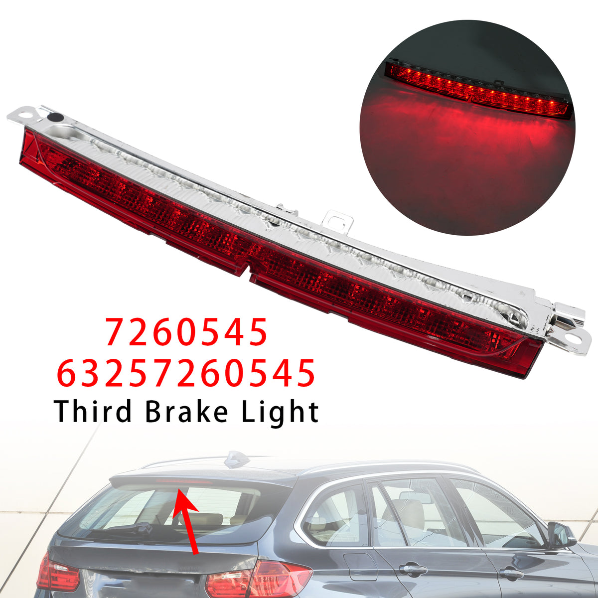 Third Brake Light Third Stoplamp 7260545 63257260545 For BMW F31 2011?2019 Red
