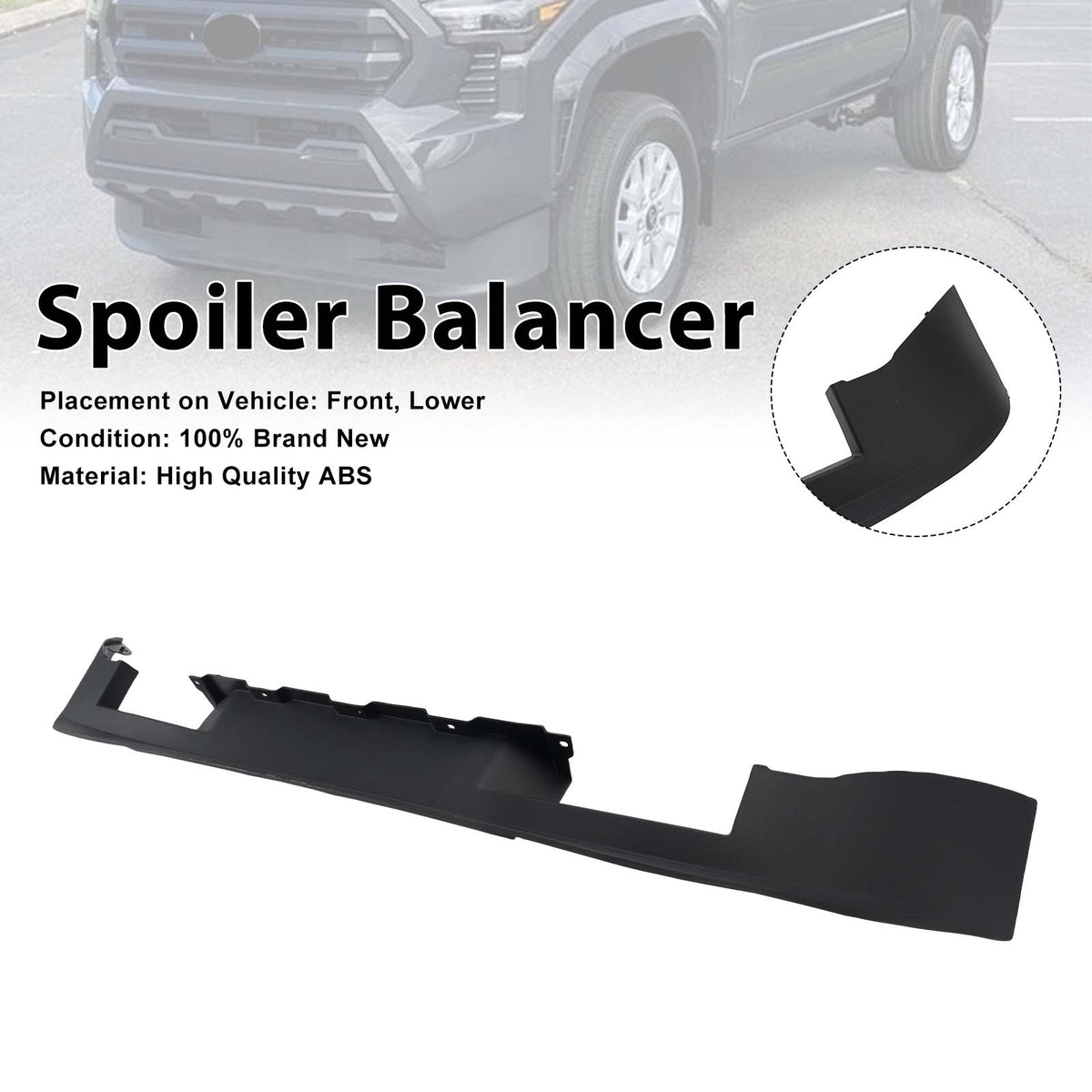 Front Valance Lower Bumper Spoiler Lip 76851-AK020 Fit Toyota Tacoma 2024+
