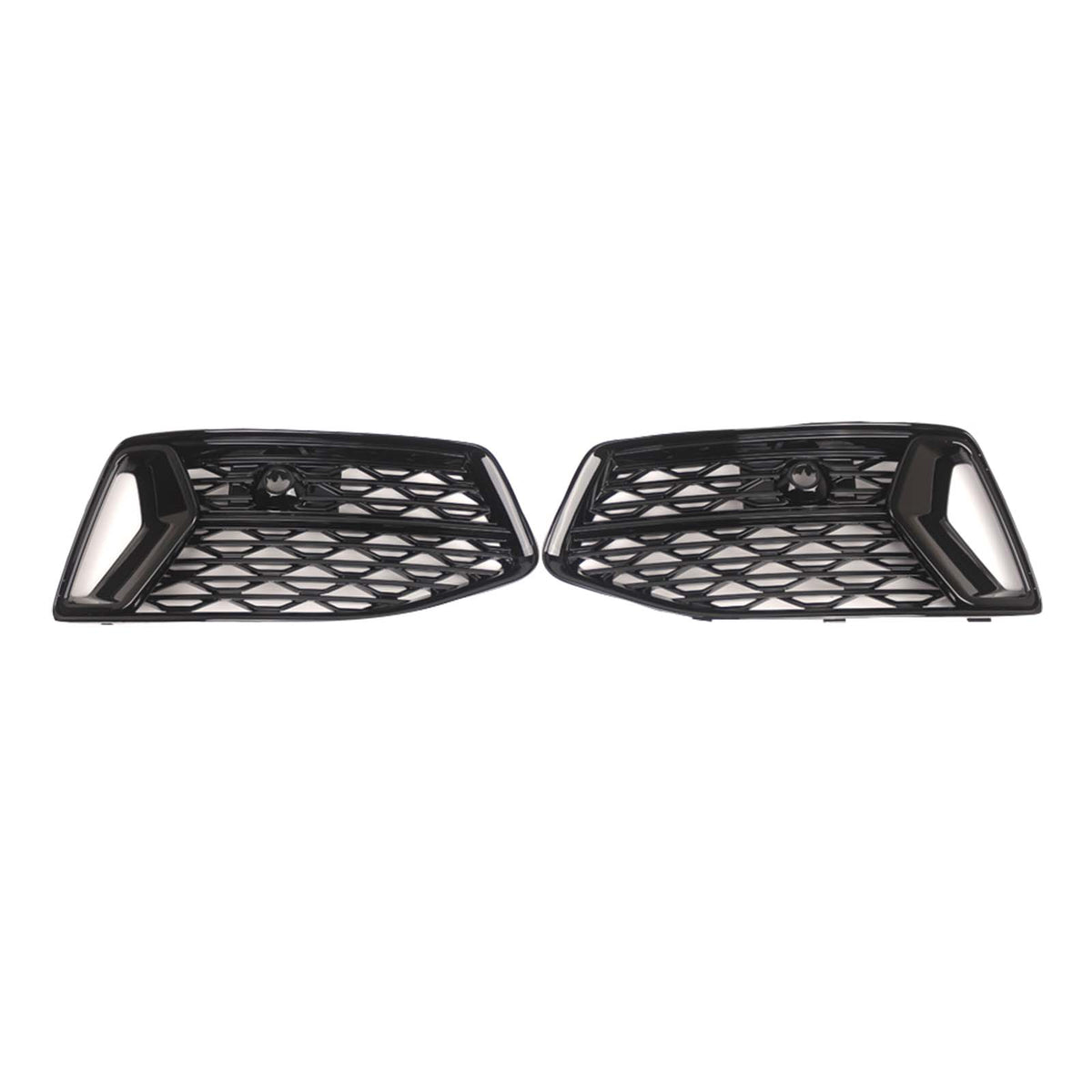 2PCS Front Bumper Grill Grille Fog Light Cover Fit Audi A6 C8 2019-2023