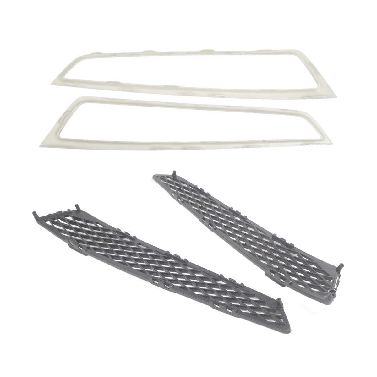 2PCS Front Grille Fog Light Cover W/ Trim Fit Acura MDX 2010-2013 Silver