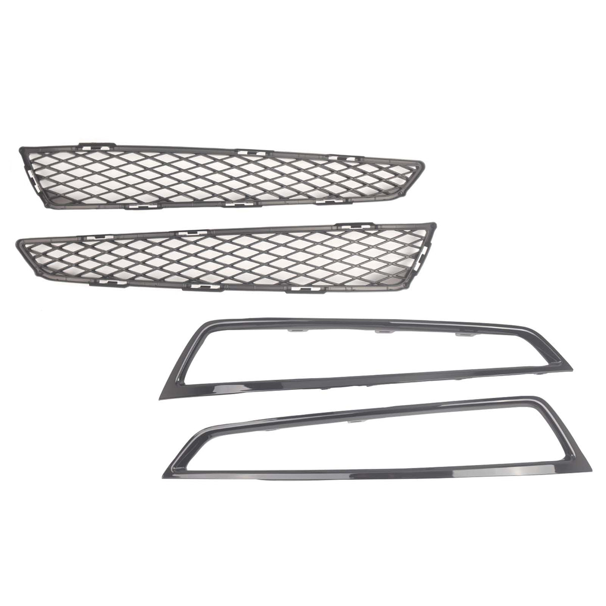 2PCS Front Grille Fog Light Cover W/ Trim Fit Acura MDX 2010-2013 Black