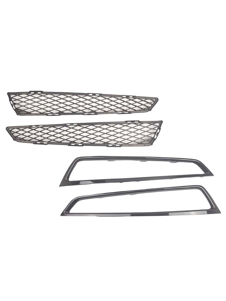 2PCS Front Grille Fog Light Cover W/ Trim Fit Acura MDX 2010-2013 Black