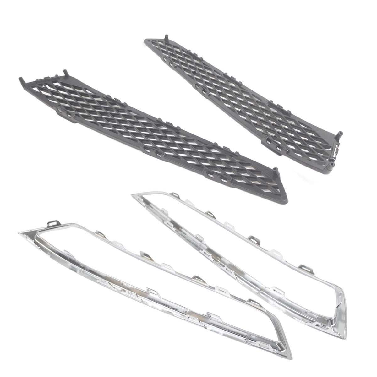 2PCS Front Grille Fog Light Cover W/ Trim Fit Acura MDX 2010-2013 Chrome