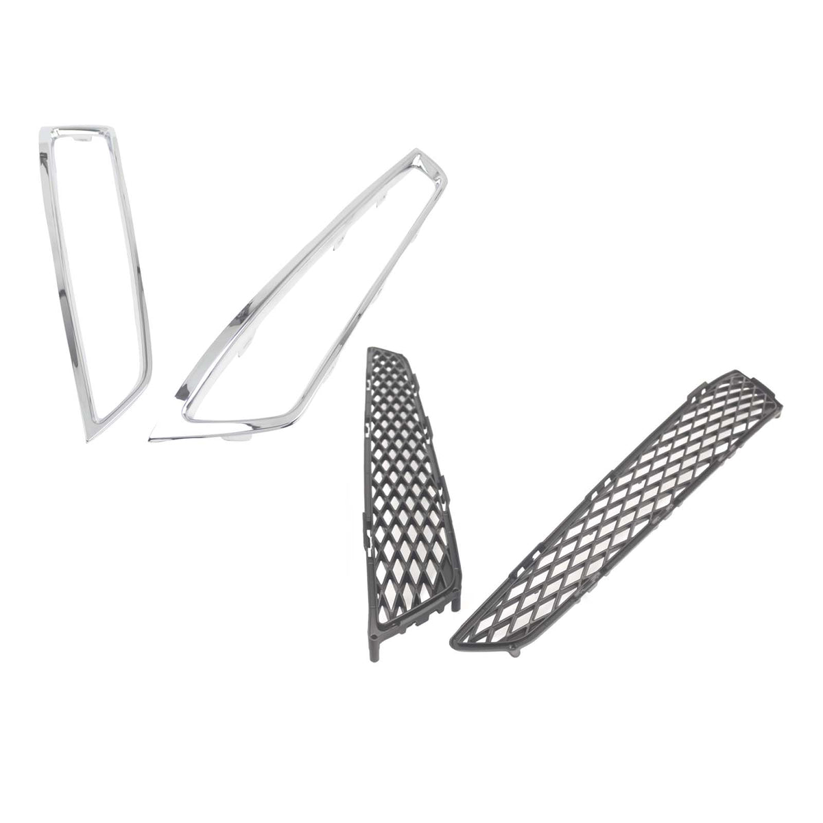 2PCS Front Grille Fog Light Cover W/ Trim Fit Acura MDX 2010-2013 Chrome