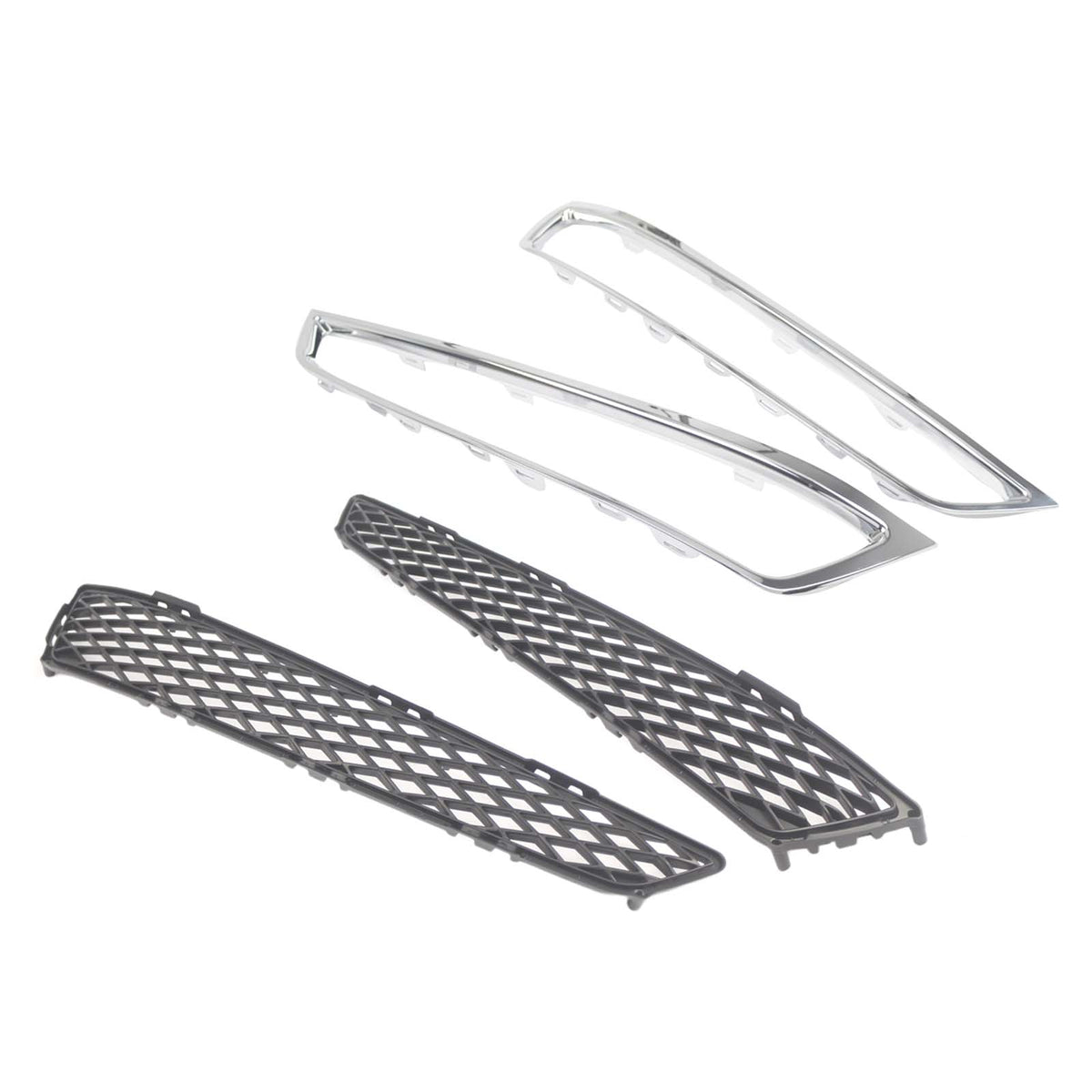 2PCS Front Grille Fog Light Cover W/ Trim Fit Acura MDX 2010-2013 Chrome