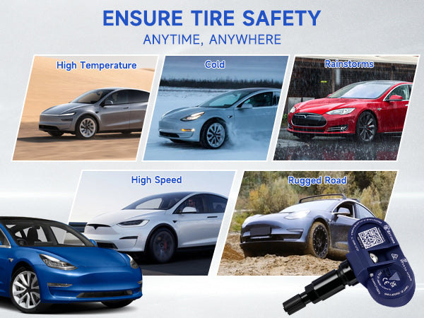 2021-2024 Tesla Model 3 / S / X / Y 4Pcs Bluetooth TPMS Tire Pressure Sensor