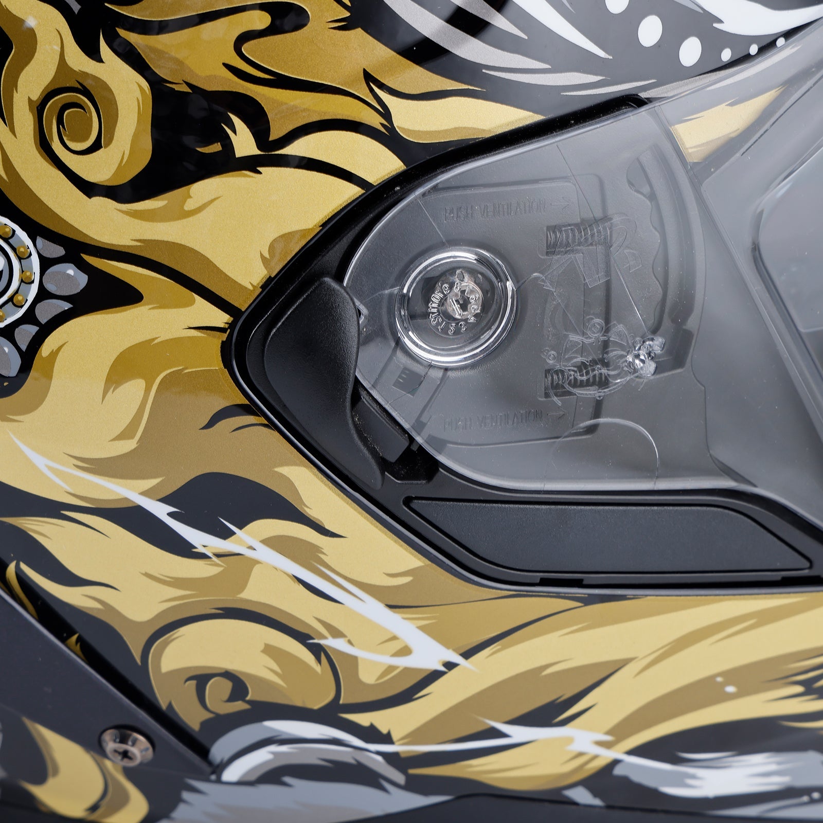 DOT Motorcycle Helmet Adult Street Full Face Black gold