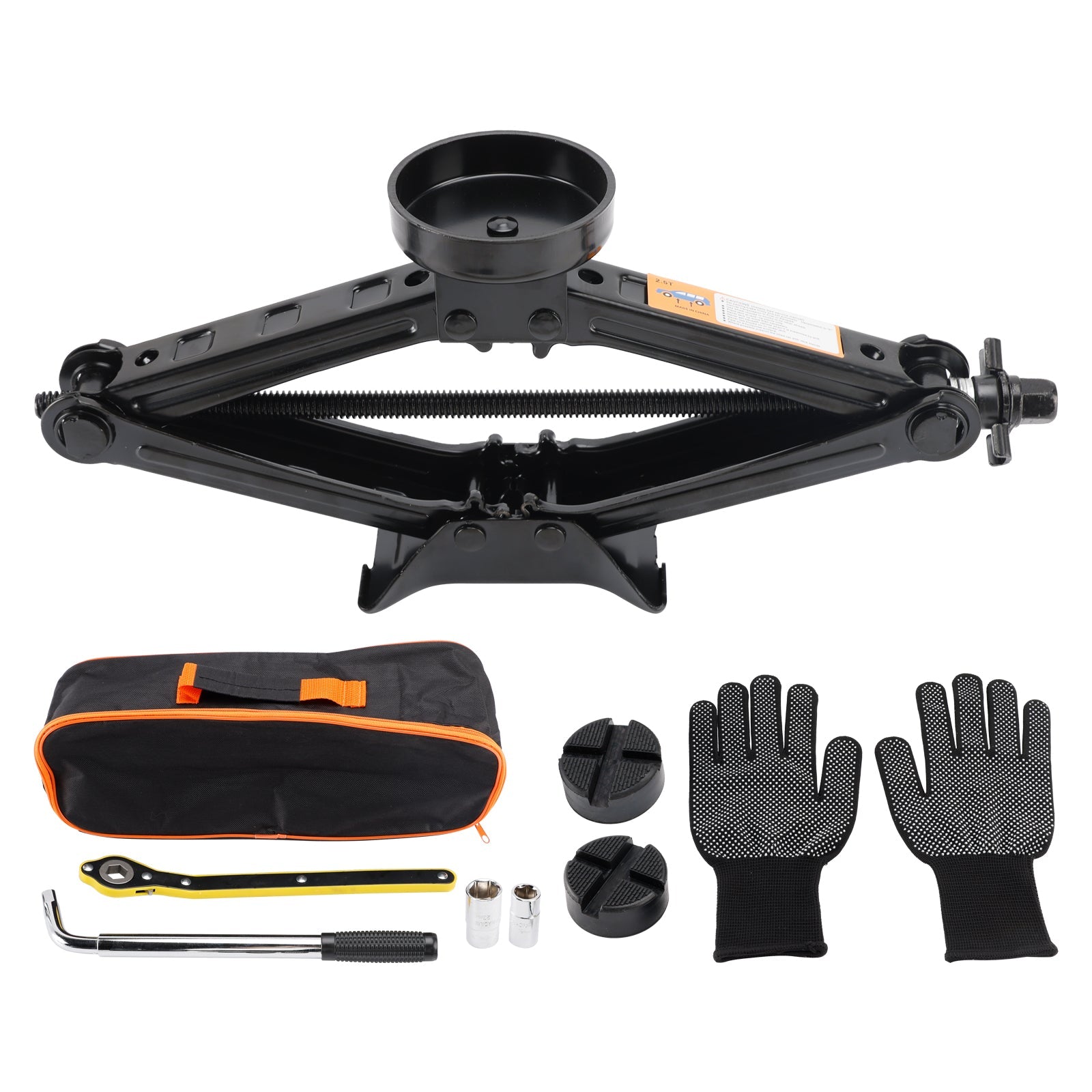 Car Jack 2.5 T/2500 kg Universal Scissor Jack Wheel Brace Wrench For SUV MPV