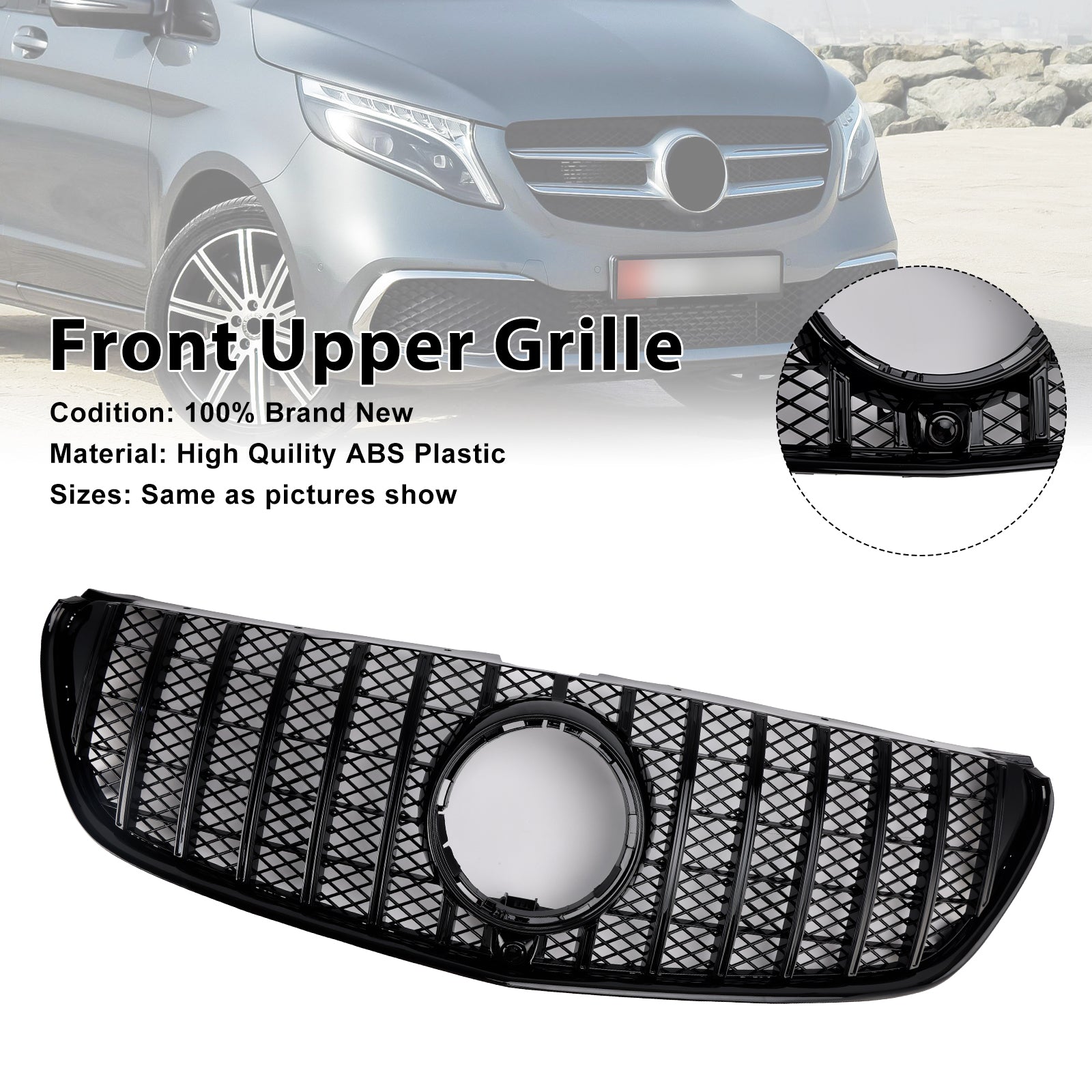 2014-03.2019 Mercedes Benz V Class W447 Front Upper Grille Grill