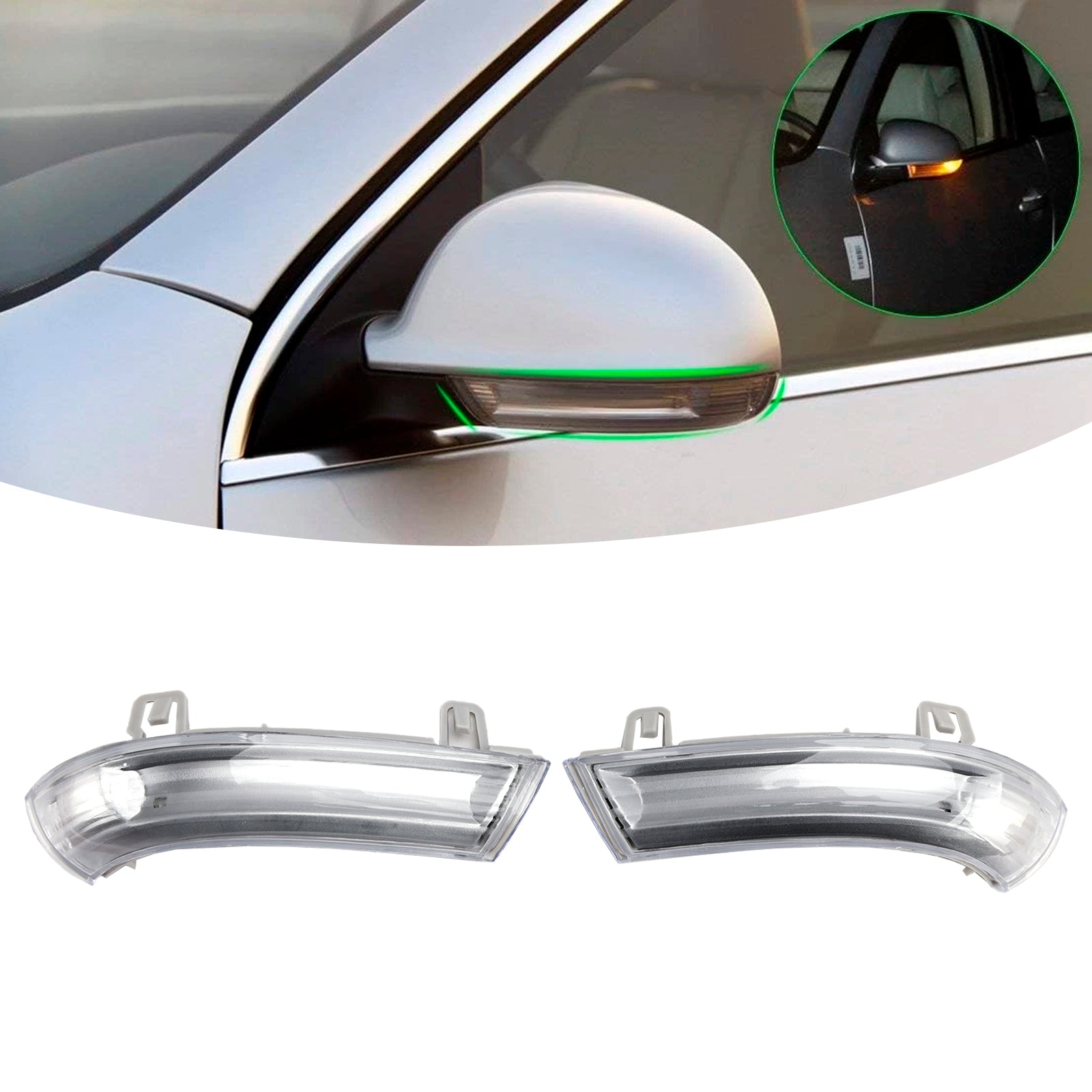 Left Right Mirror Turn Signal Lights Indicator for VW Golf Jetta Mk5 Passat