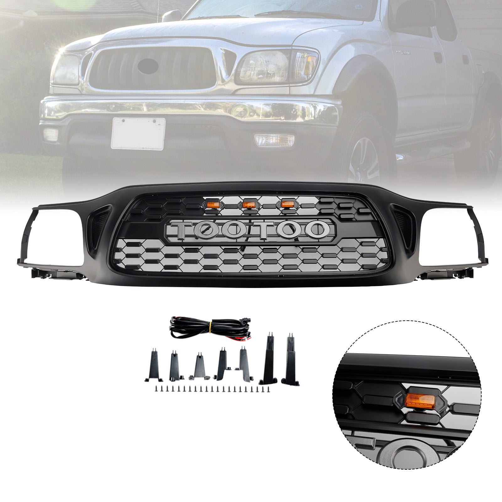 2001-2004 Toyota Tacoma TRD PRO Honeycomb Front Bumper Grille Grill