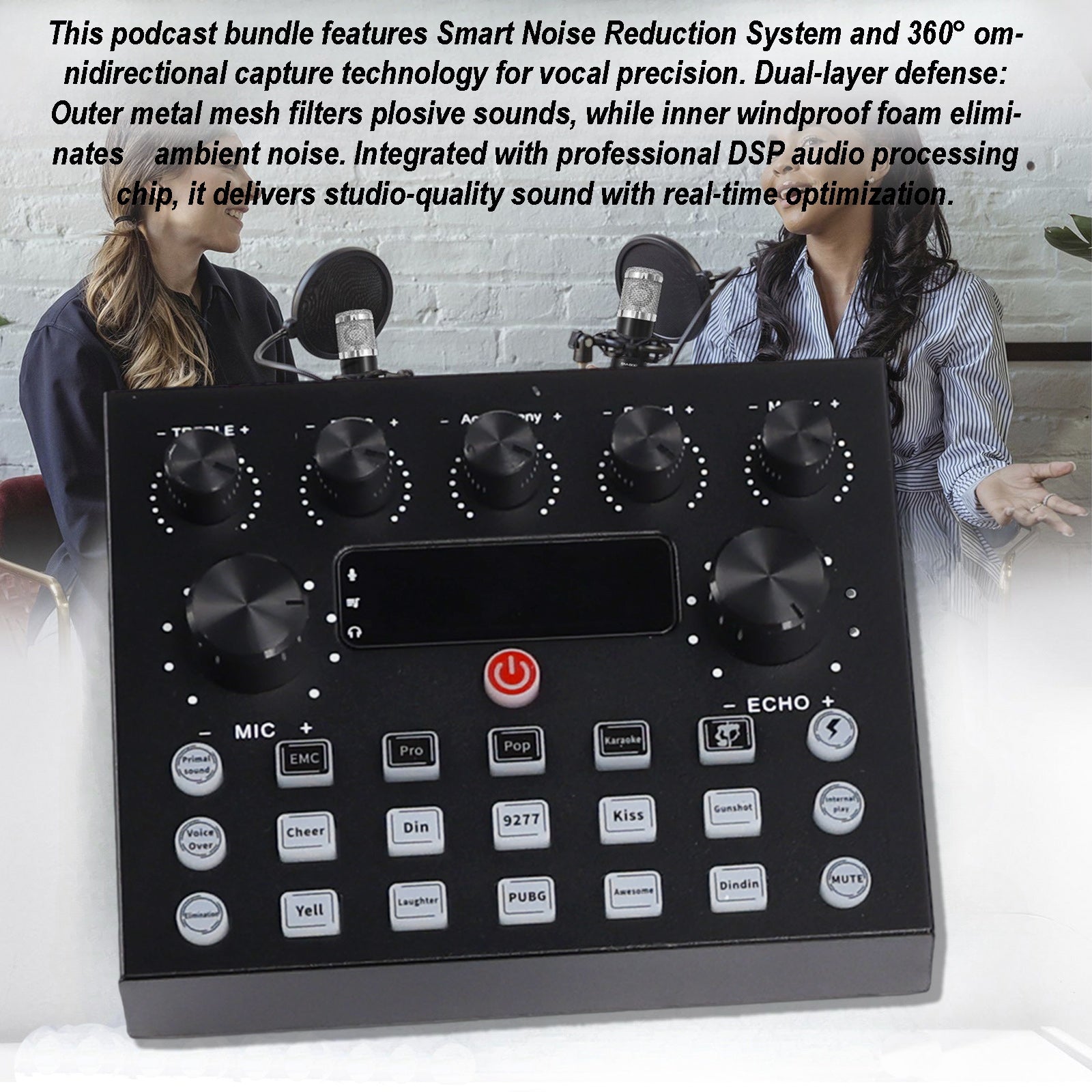 V8s Sound Card Live Sound Card Set for Podcast Record Sing Streaming and Gaming