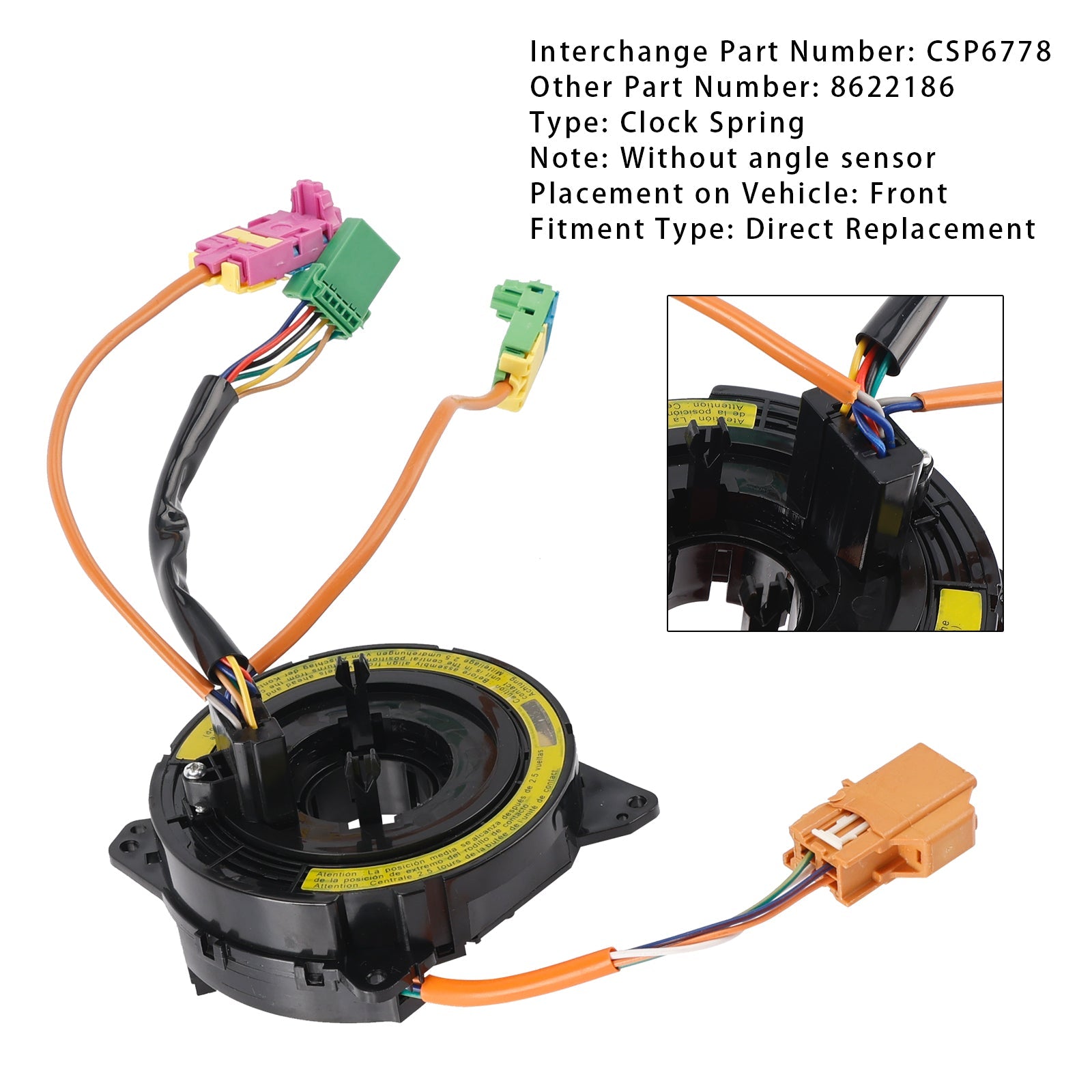 2001-2004 Volvo V70 Clock Spring 8622186 CSP6778