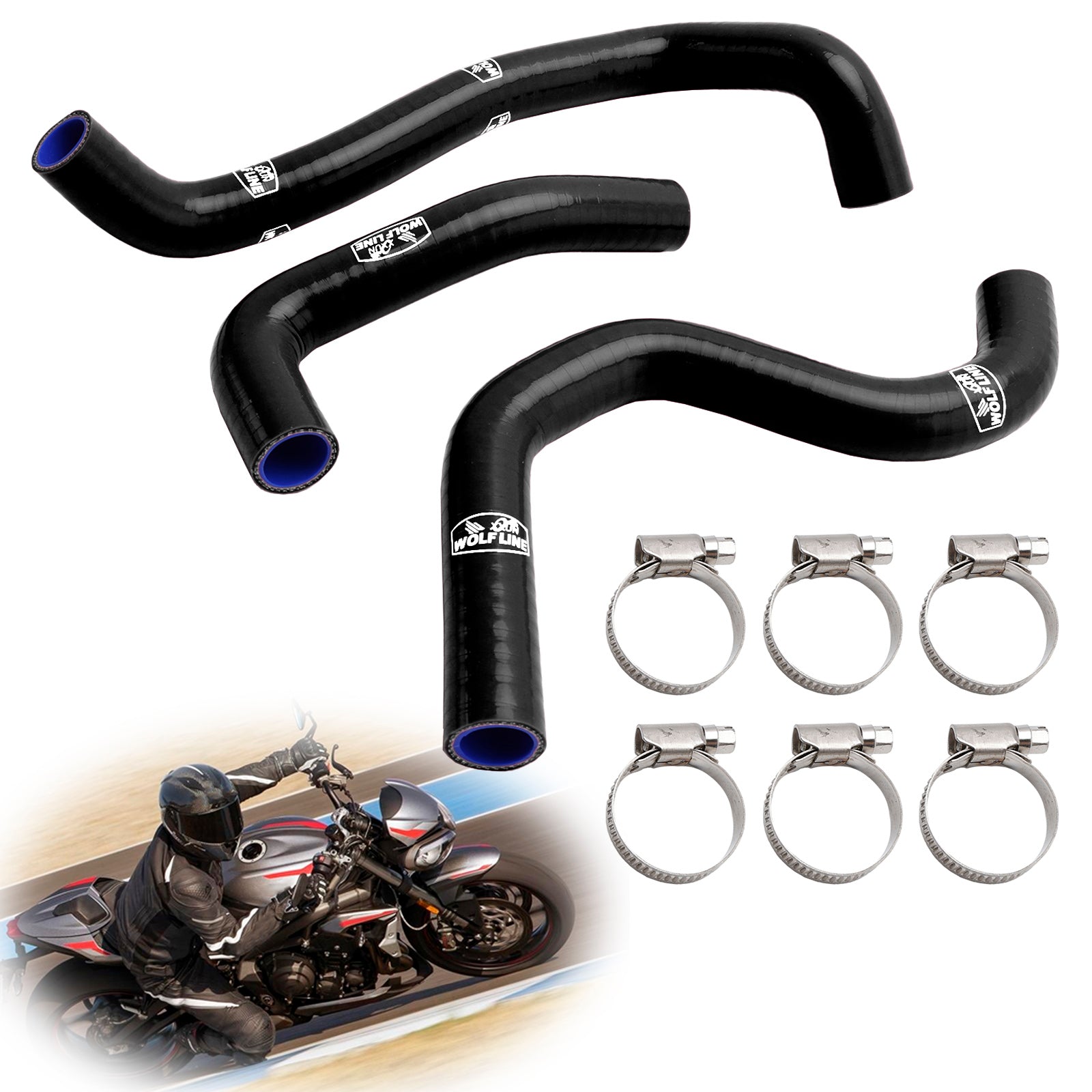 Silicone Radiator coolant Hose kit For Street Triple 765 R RS 2020-2022