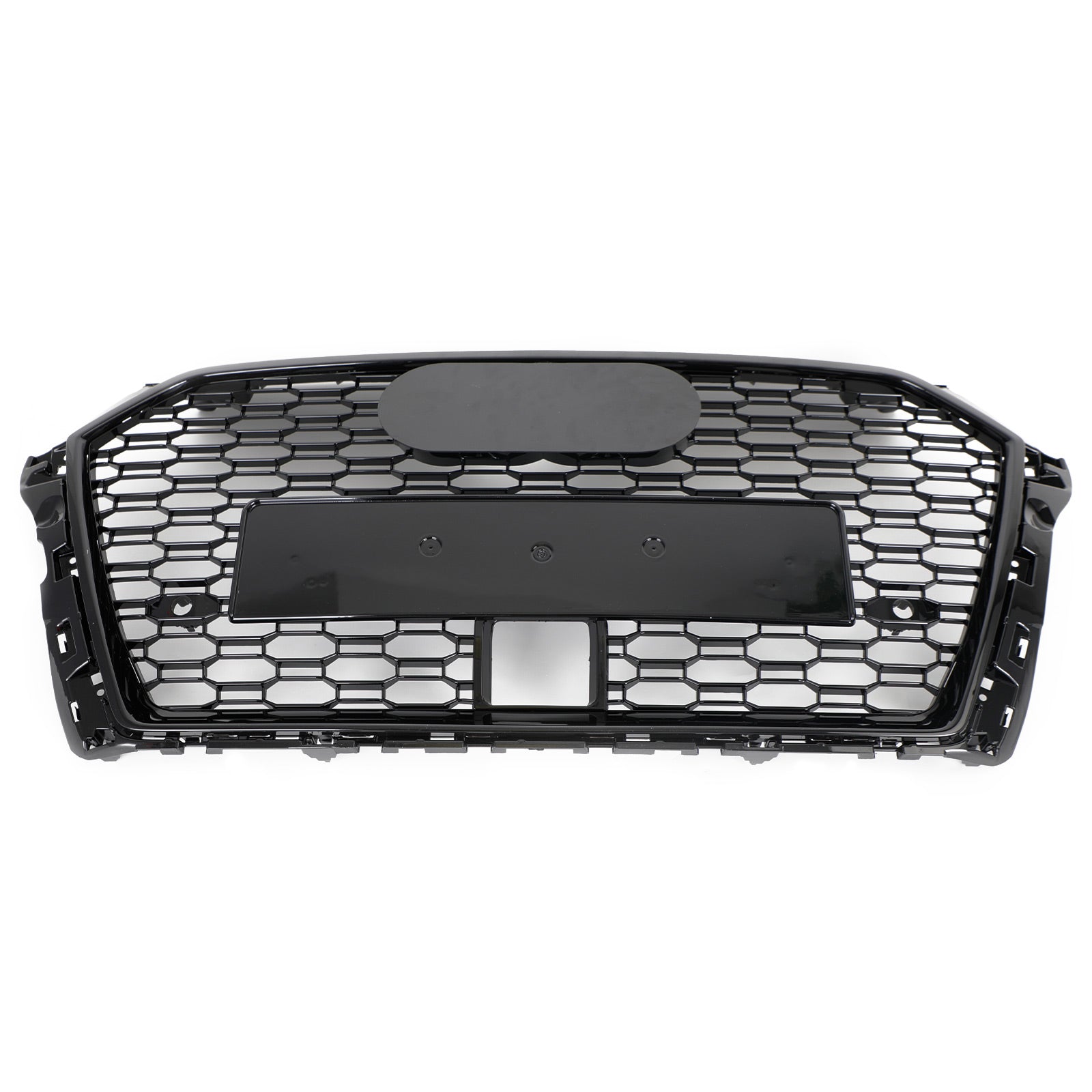 17-19 Audi A3 S3 Honeycomb Front Grille RS3 Style With ACC Gloss Black Generic