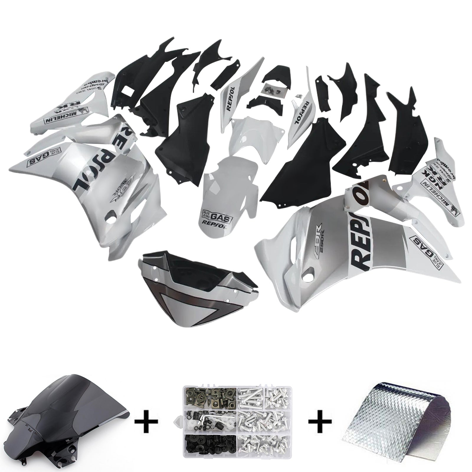 Amatopart Honda CBR250R 2011-2015 Fairing Kit هيكل السيارة بلاستيك ABS