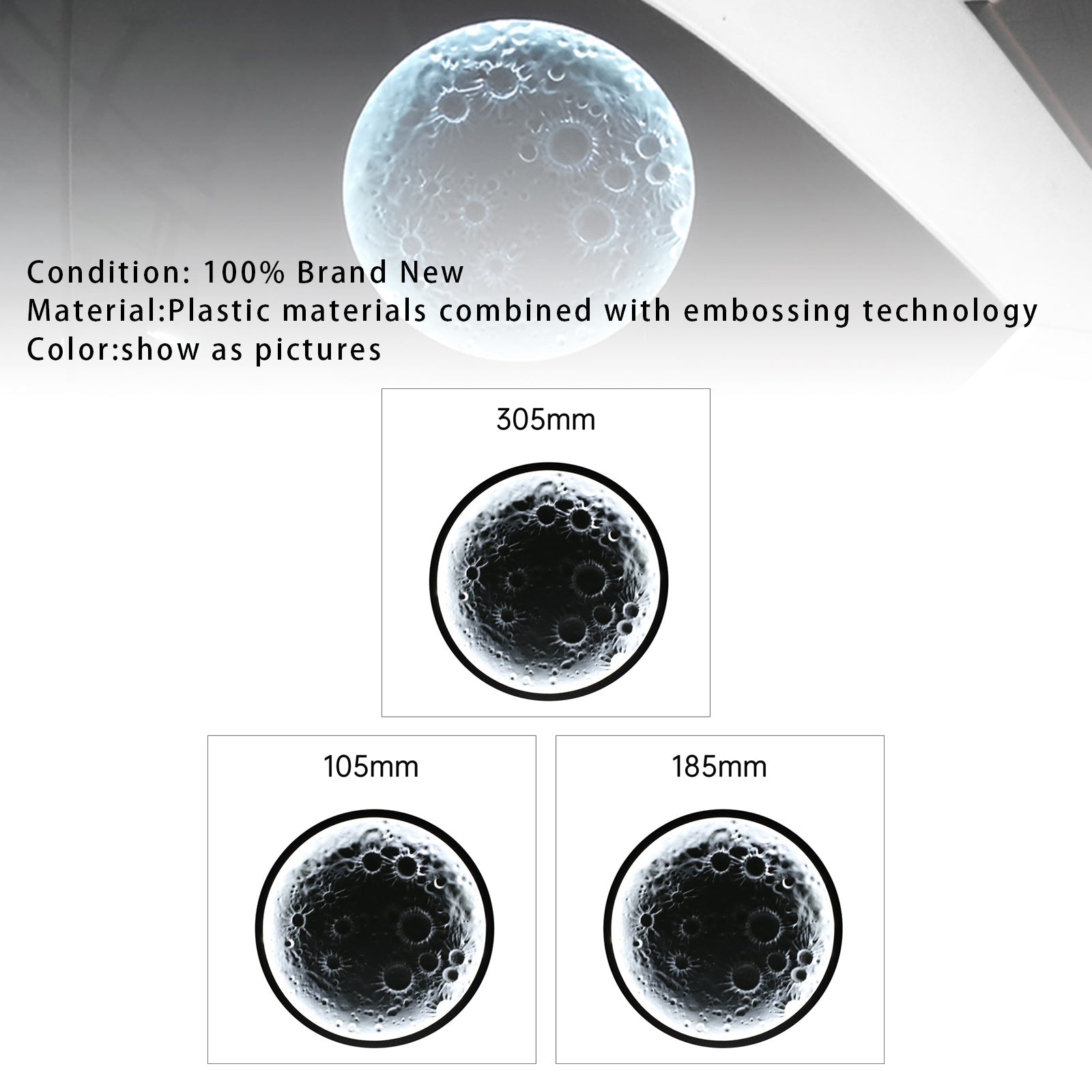 Car Rear Window Lamp Side Lamp Embossed Moon Decorative Lamp