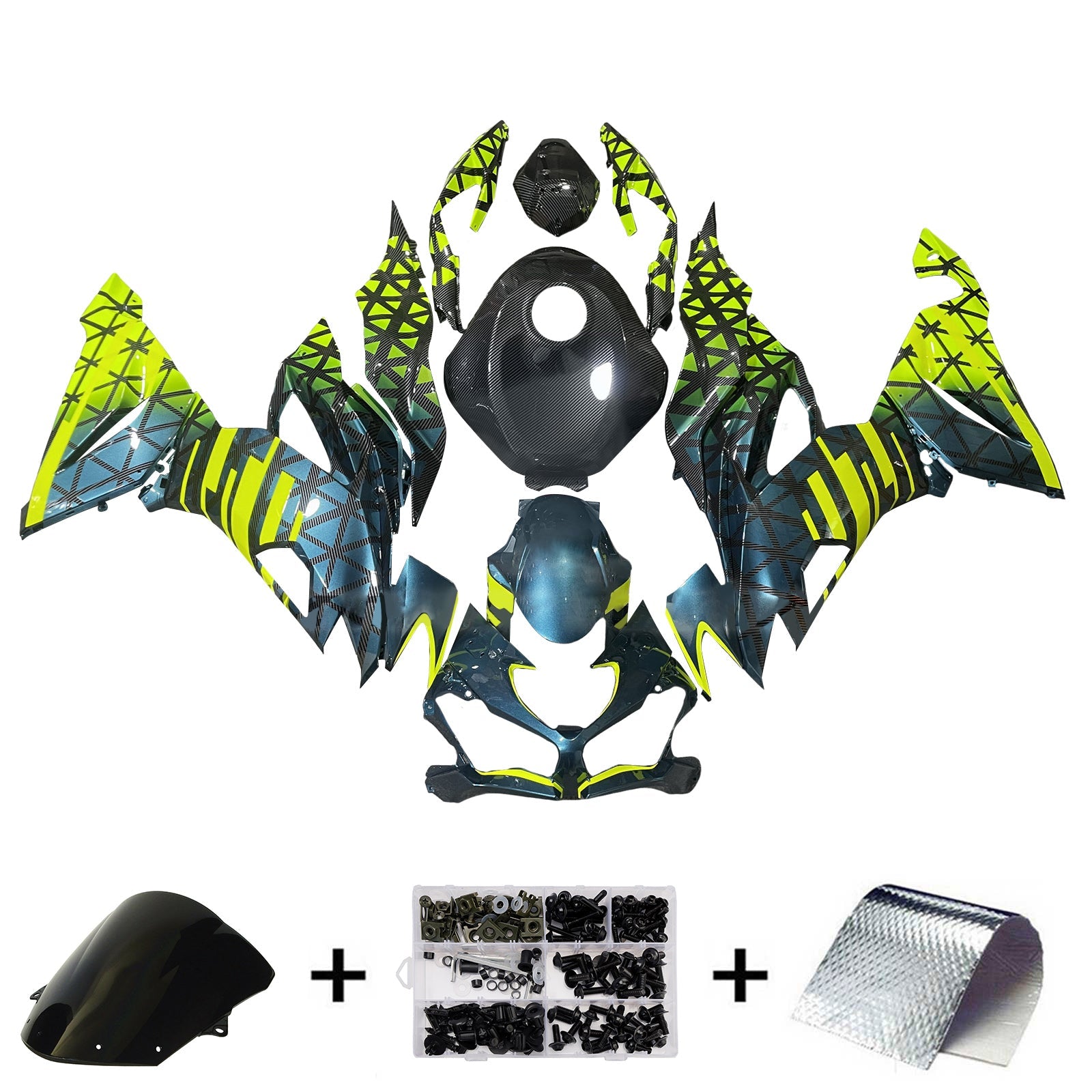 Injection Fairing Kit Bodywork Plastic ABS fit For Kawasaki ZX6R 2019-2023