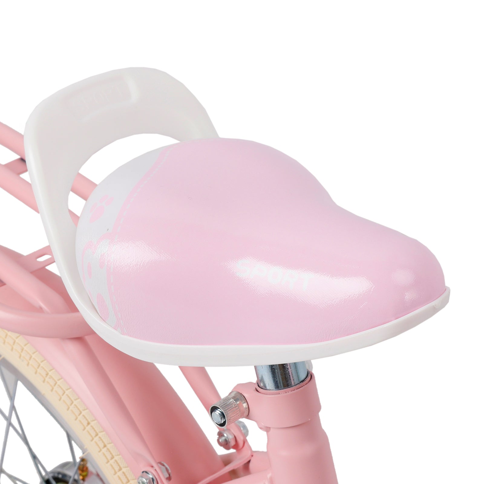 16" Child Bicycle Girls Bike with auxiliary wheels & Rack & Basket Pink