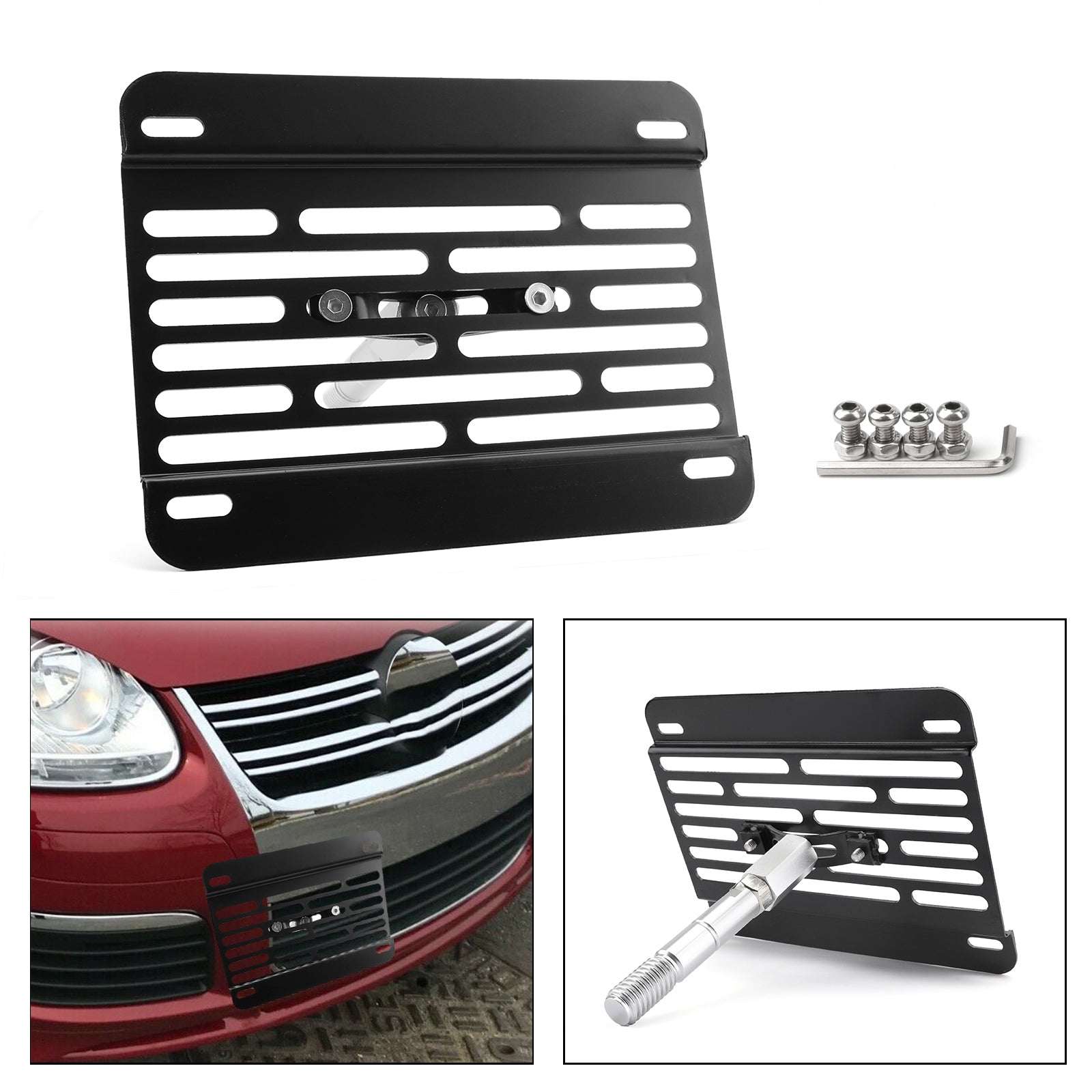 Nuevo soporte de montaje de placa de matrícula de gancho de remolque de parachoques delantero compatible con VW MK6 Golf Generic CA Market