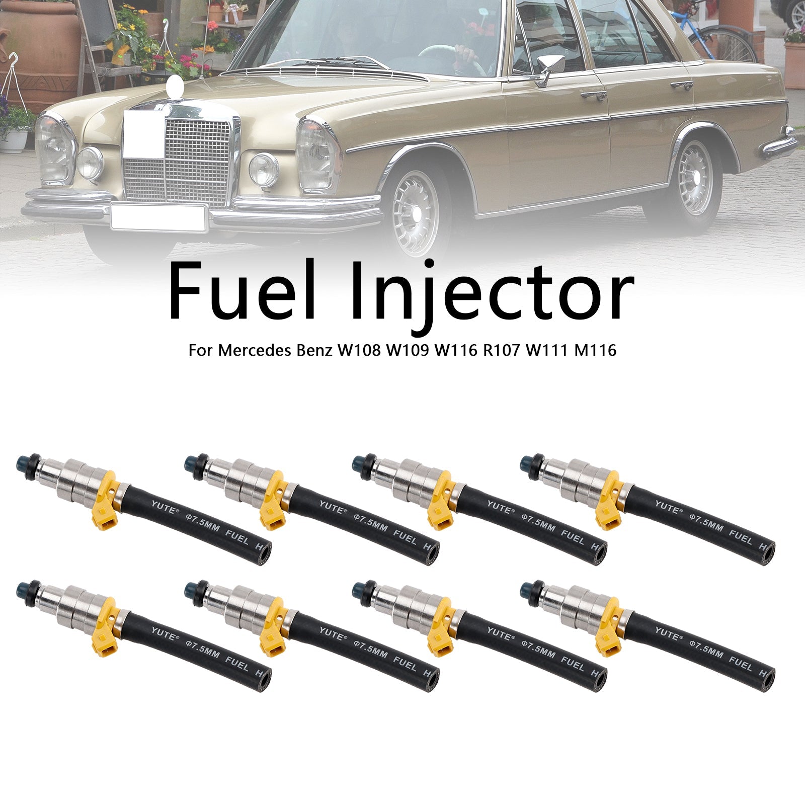 Mercedes W108 W109 W116 R107 W111 M116 8PCS Fuel Injector 0000783123