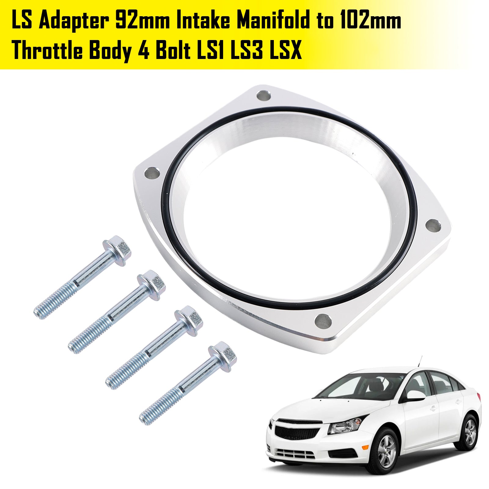 For LS Adapter 92mm Intake Manifold to 102mm Throttle Body 4 Bolt LS1 LS3 LSX