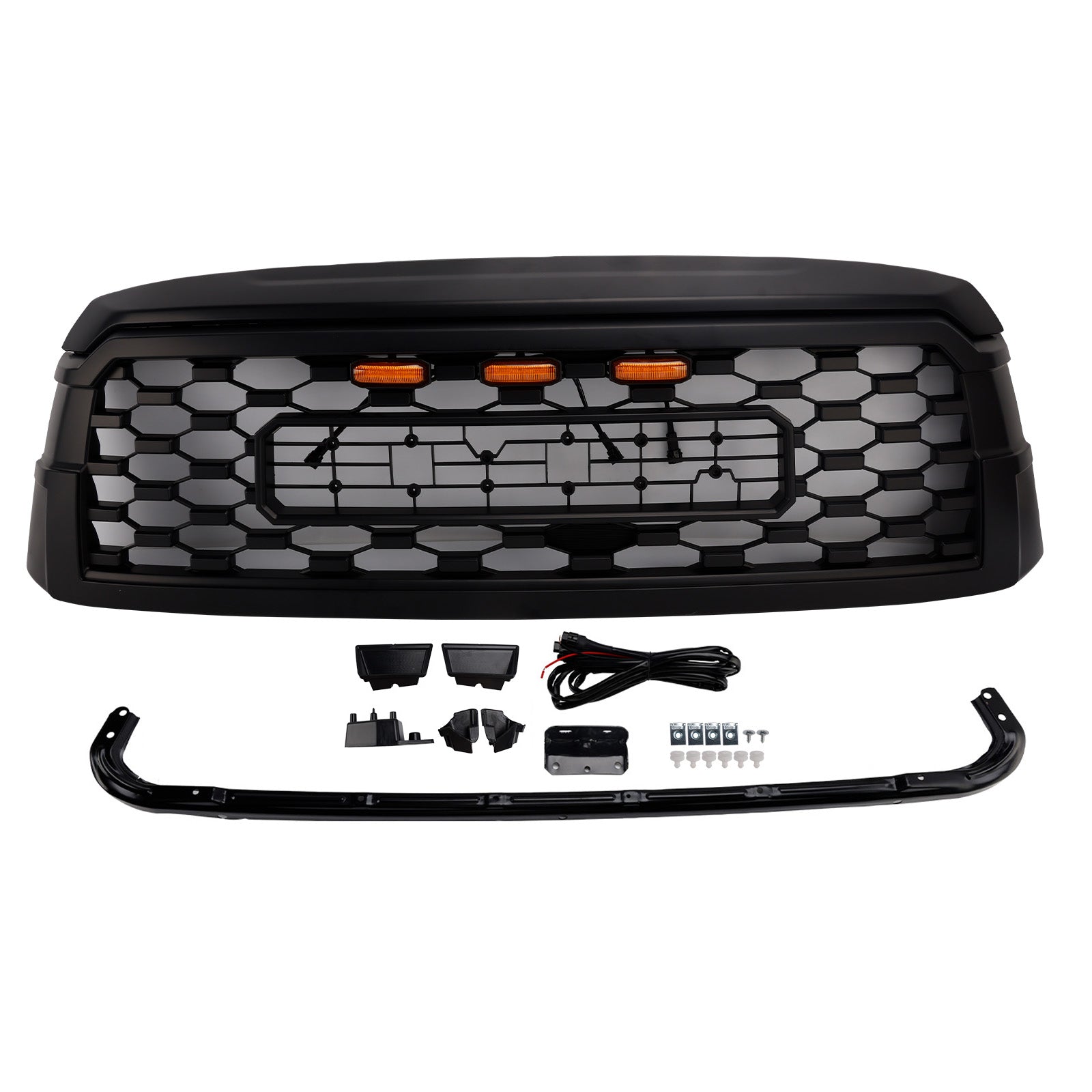 2019-2021 Toyota Sequoia W/ Led Light Black Front Bumper Grille Grill