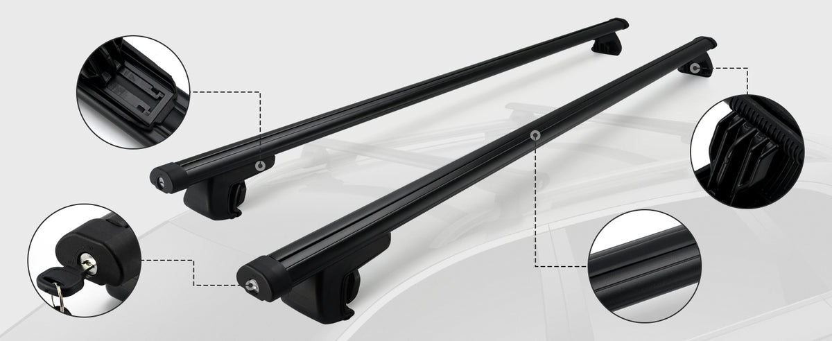 120CM Universal Aluminium Car Roof Rack Luggage Carrier Cross Bar Rail Lockable