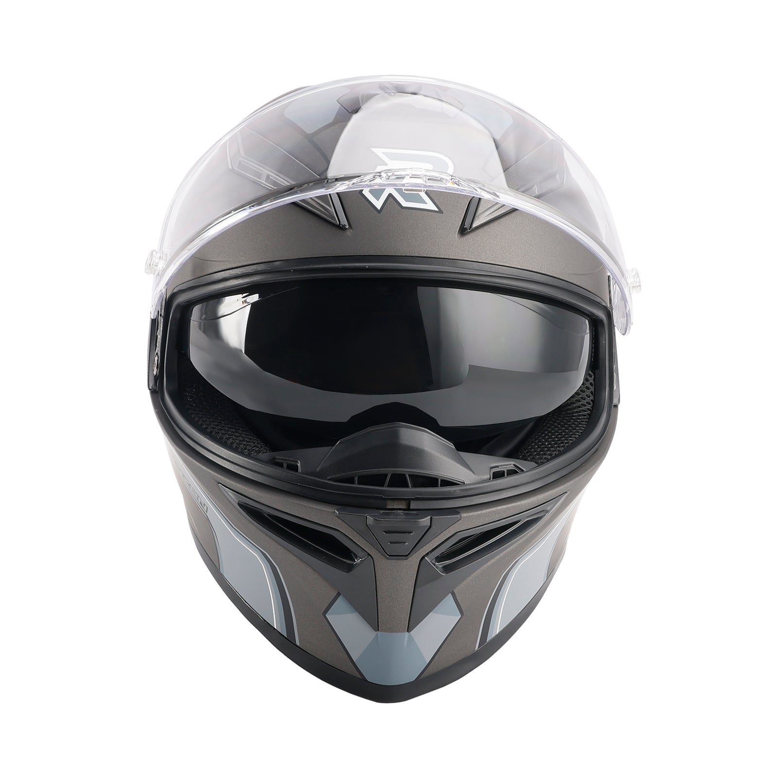 DOT Motorcycle Helmet Adult Street Full Face Gray White