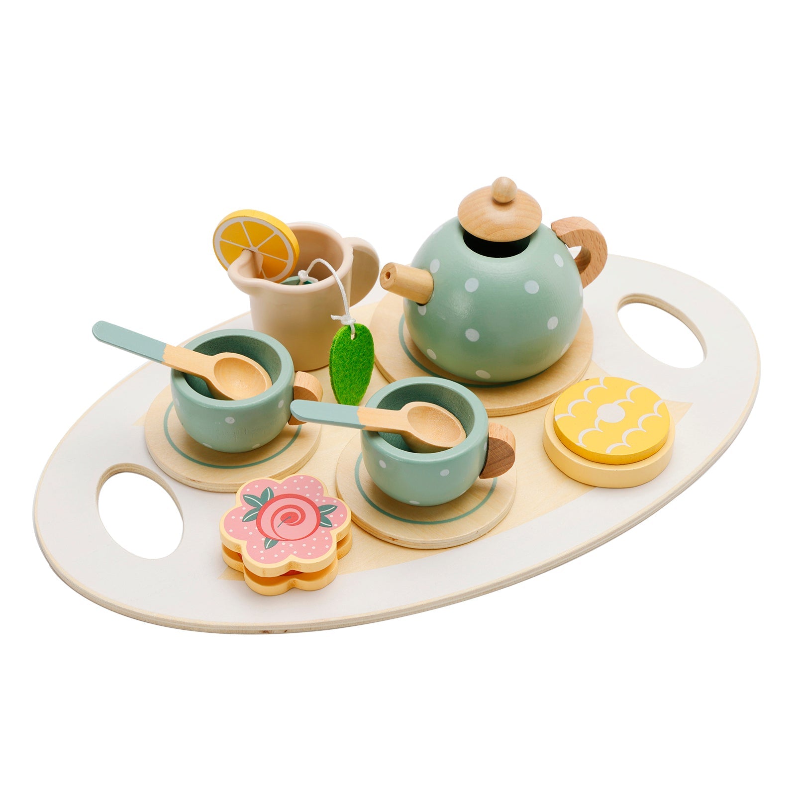 15Pcs Western Kitchen Wooden Tea Sets Play Kitchen Dishes/Tea Toy Set For Kid