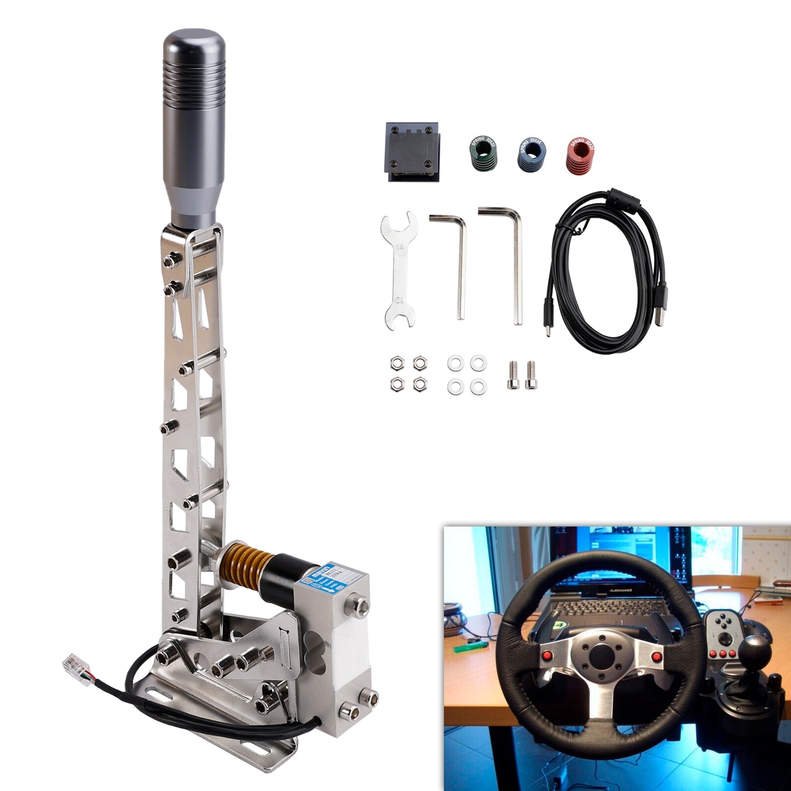 SIM USB Handbrake PC 64bit 200KG Load Cell Racing Games For Logitech G29/G27/G25