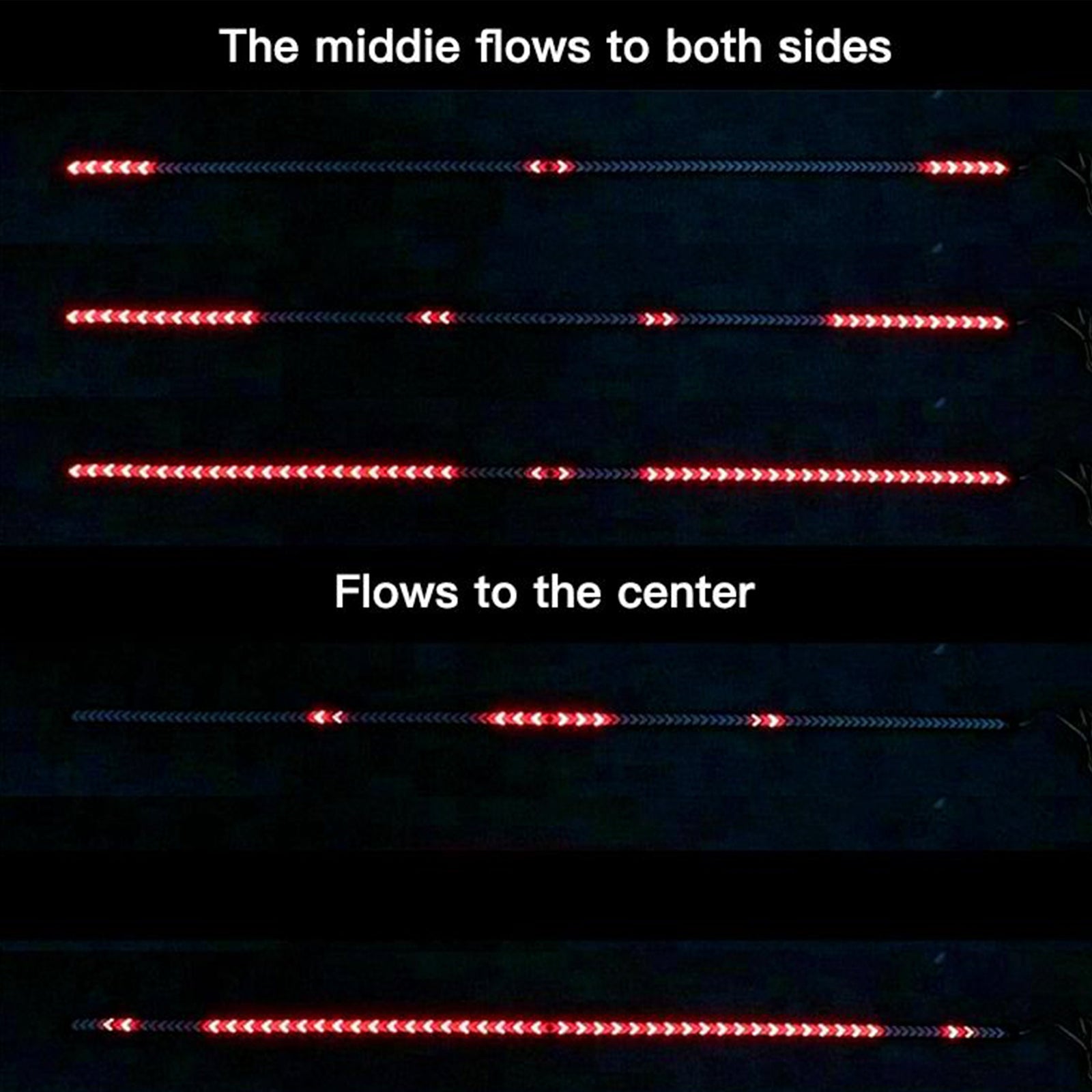 Car Truck LED TailLight Strip Turn Signal Lamp Flowing Dynamic Single Row 1.2 meters