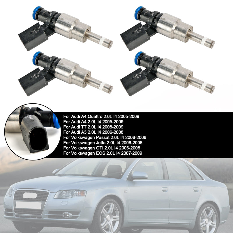 Inyector de combustible 4 Uds 06F906036A compatible con Audi A3 A4 A6 compatible con VW Golf Passat 2,0 Tfsi