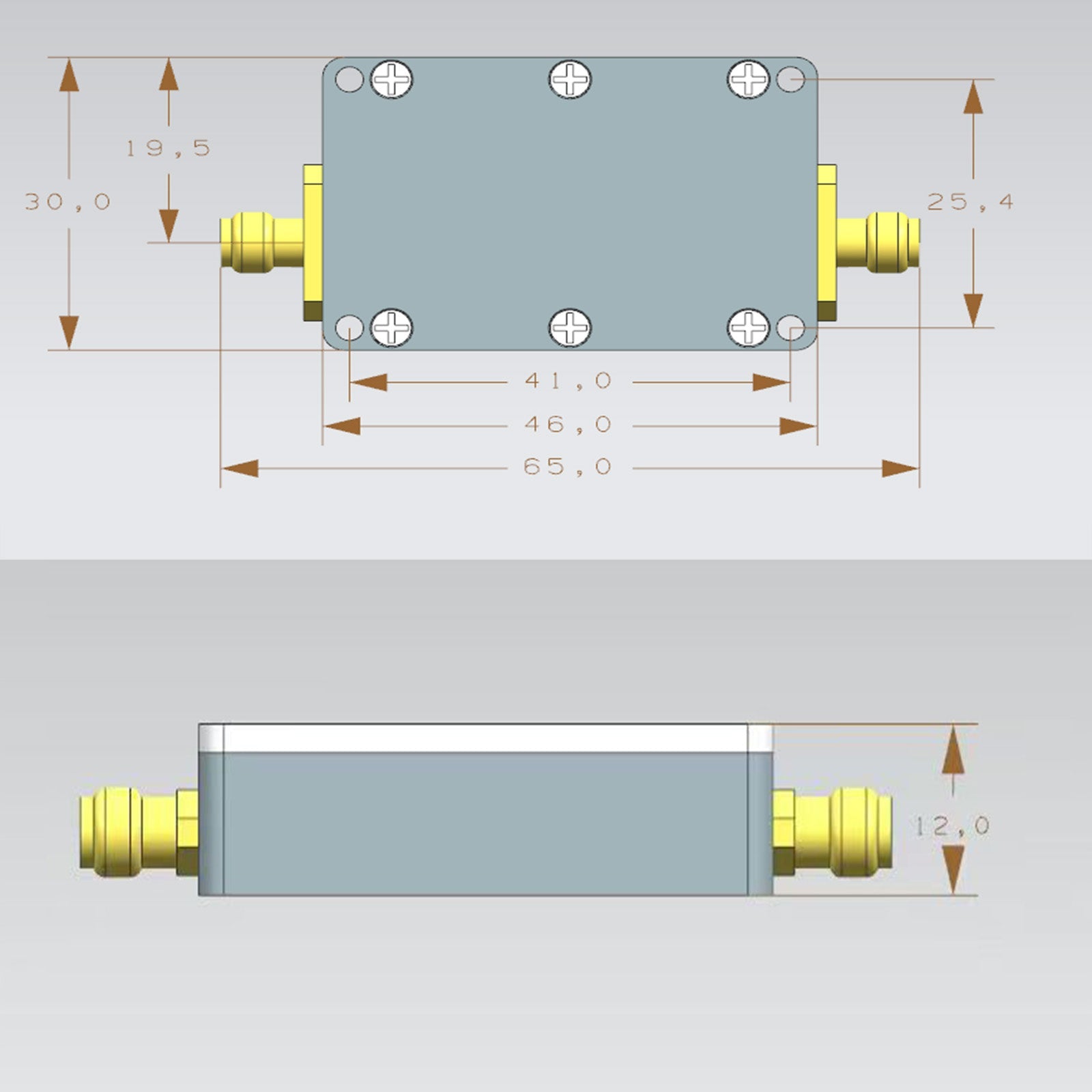 50m-6GHz Radio Frequency Amplifier 20dB 30dB High-Gain Front LNA Low Noise Signal