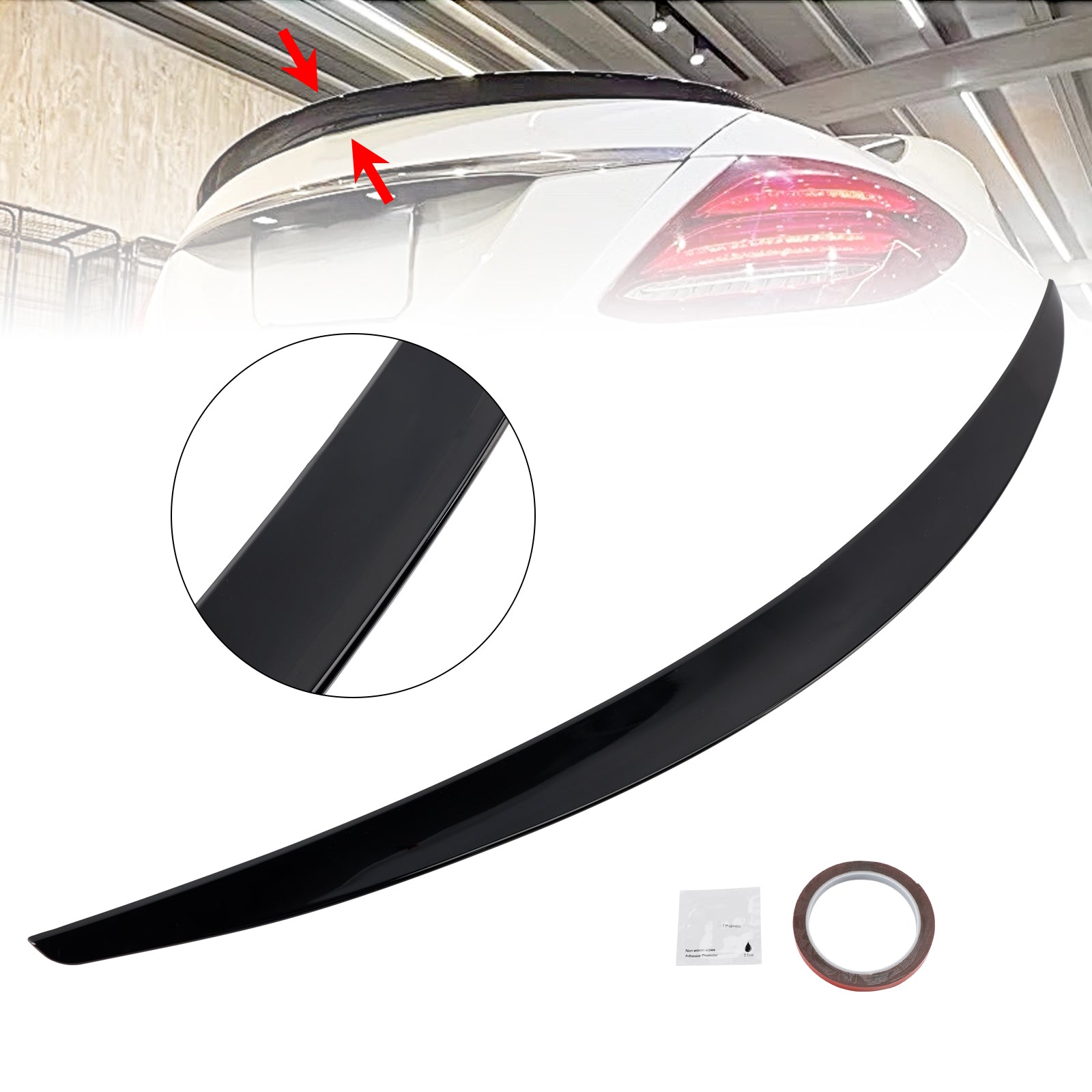 Gloss Black Rear Spoiler For Mercedes-Benz E-Class W213 16-23 E63 Style