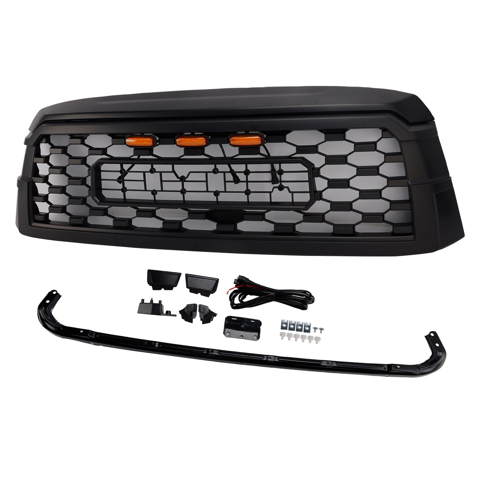 2019-2021 Toyota Sequoia W/ Led Light Black Front Bumper Grille Grill