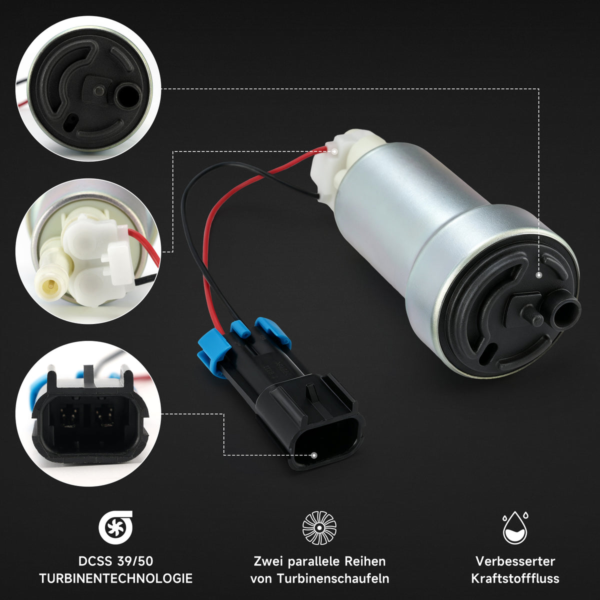 Walbro TI 525lph F90000285 Hellcat Fuel Pump & Install Kit E85 Compatible