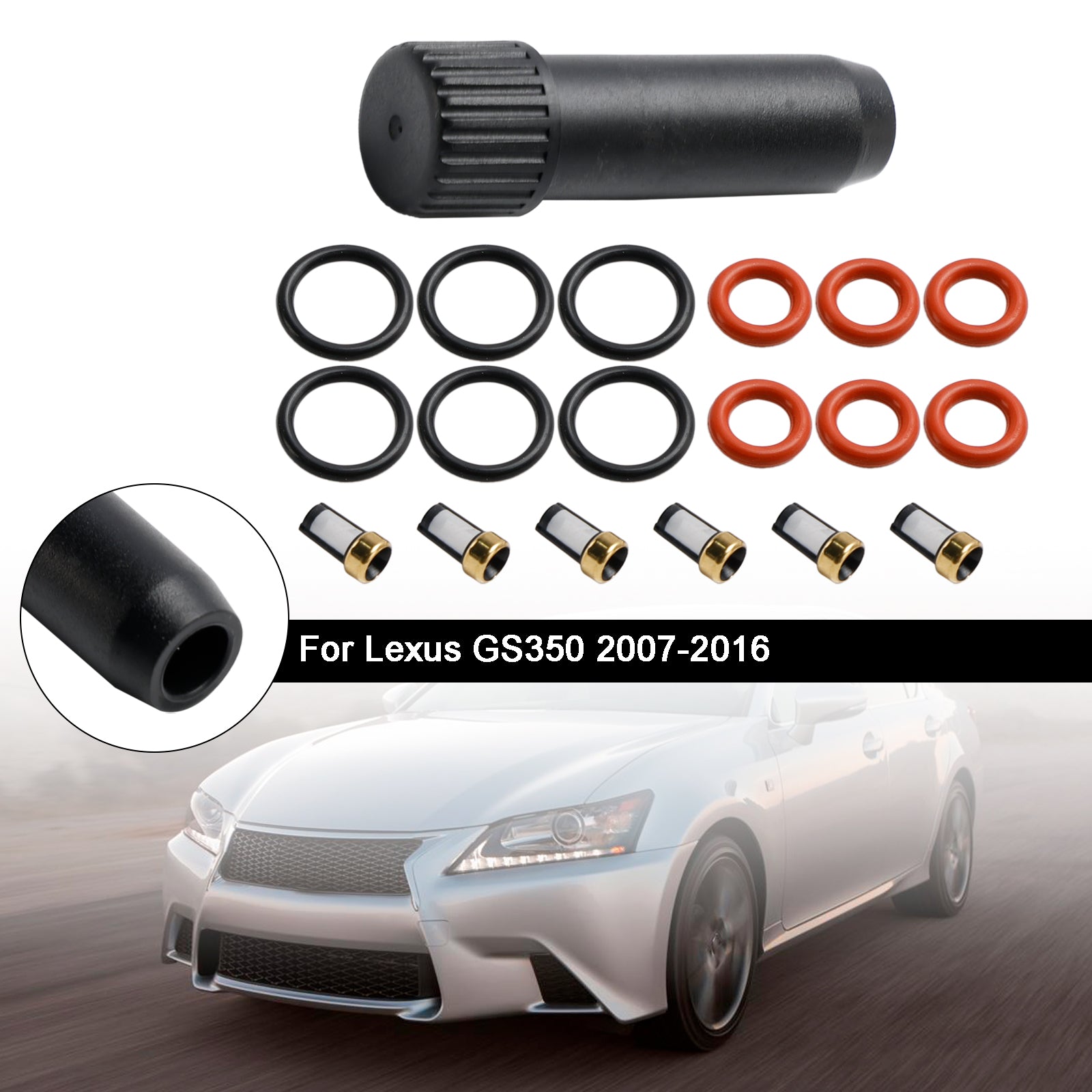 6PCS Fuel Injector Repair Seal Kit FJ786 Fit Lexus IS350 GS350 GS450h IS